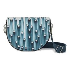 Skórzana torebka saddle bag ECCO® Water - Niebieski - Front