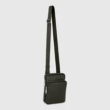ECCO® Flat Pouch Leather Crossbody Bag - Green - Main