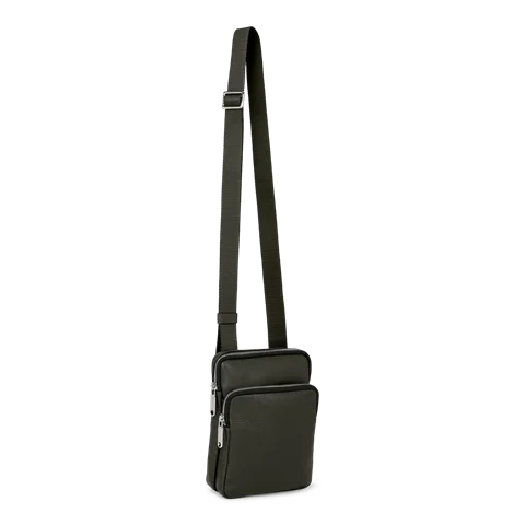 ECCO® Flat Pouch Leather Crossbody Bag - Green - Main