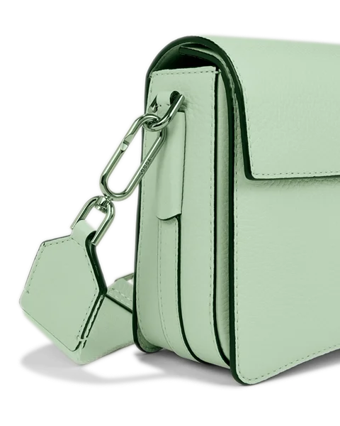 Skórzana torba przez ramię z klapką ECCO® - Zielony - D2