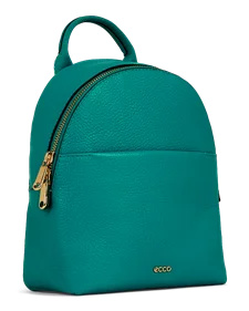 ECCO® Round Pack Rygtaske i læder - Grøn - M