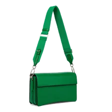Skórzana torba przez ramię z klapką ECCO® Textureblock - Zielony - Main