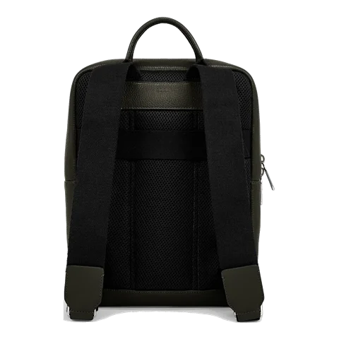 ECCO® Textureblock Leather Square Backpack - Green - Back