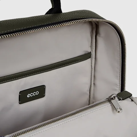 Kožený štvorcový ruksak ECCO® Textureblock - Zelená - Inside