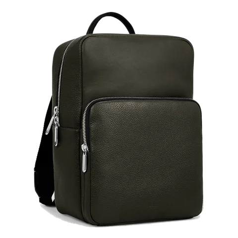 Kožený štvorcový ruksak ECCO® Textureblock - Zelená - Main