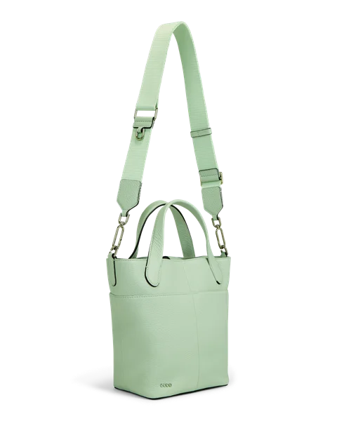 Kožená taška tote ECCO® - Zelená - M