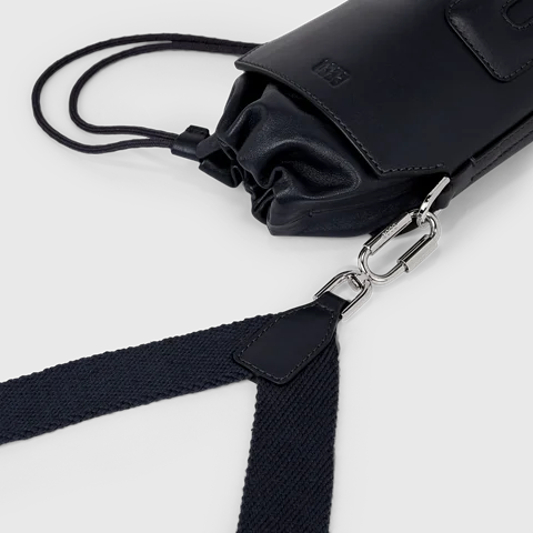 ECCO® E Pot Sling Double E Leather Crossbody Bag - Navy - Lifestyle 2