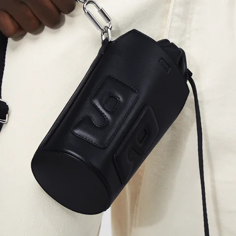 ECCO® E Pot Sling Double E Leather Crossbody Bag - Navy - Lifestyle 4