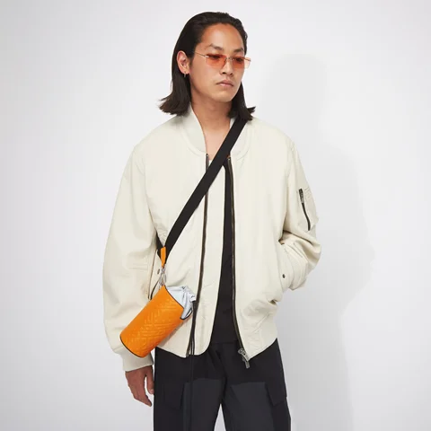 ECCO® E Pot Sling Monogram Leather Crossbody Bag - Orange - Lifestyle