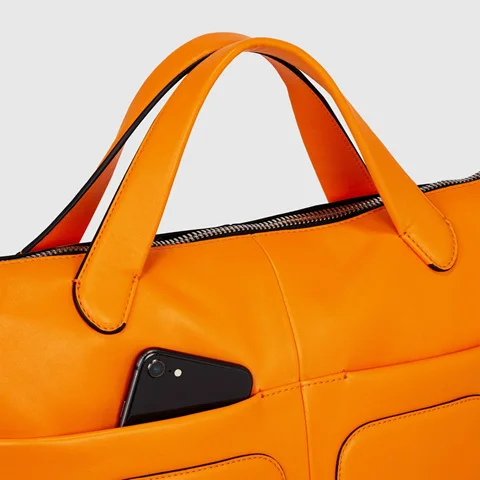 ECCO® E Leather Tote Bag - Orange - Lifestyle 2