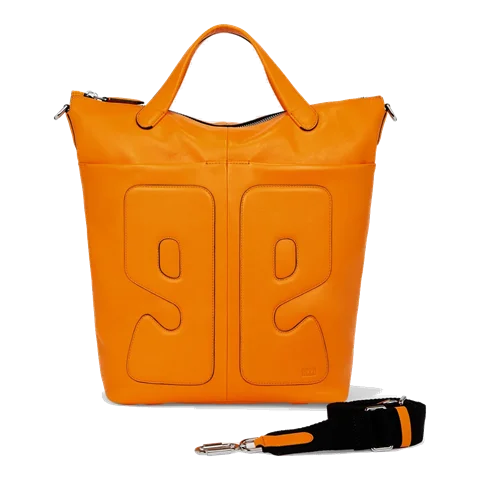 Skórzana torba shopper ECCO® E - Pomarańczowy - Front