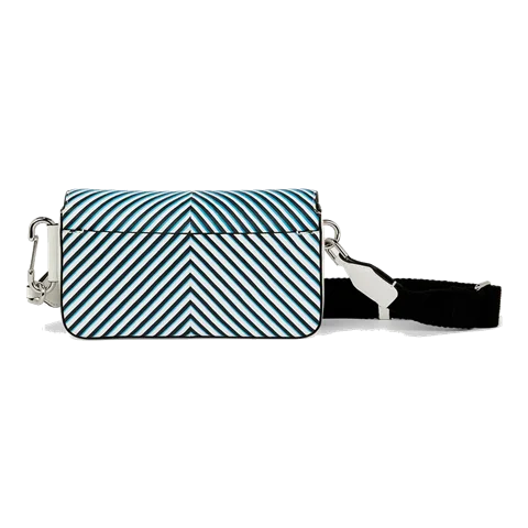 ECCO® E Stack Stripe Leather Phone Bag - Blue - Back