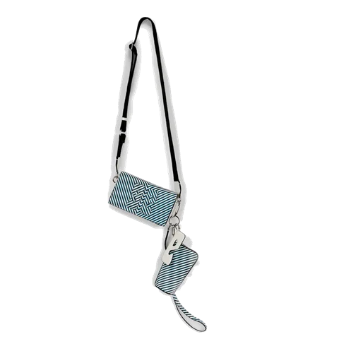 ECCO® E Stack Stripe telefontaske i læder - Blå - Lifestyle