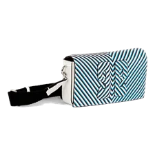 ECCO® E Stack Stripe Leather Phone Bag - Blue - Main
