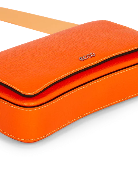 Skórzana torba przez ramię z klapką ECCO® - Pomarańczowy - D1