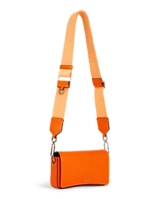Skórzana torba przez ramię z klapką ECCO® - Pomarańczowy - M