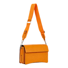 Skórzana torba przez ramię z klapką ECCO® Wave - Pomarańczowy - Main