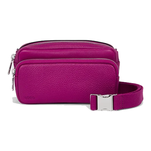ECCO® Textureblock Leather Waist Bag - Purple - Front