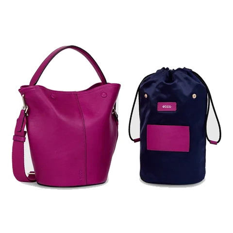 ECCO® Takeaway Leather Bucket Bag - Purple - Front