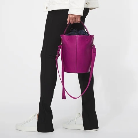 ECCO® Takeaway Leather Bucket Bag - Purple - Lifestyle 2
