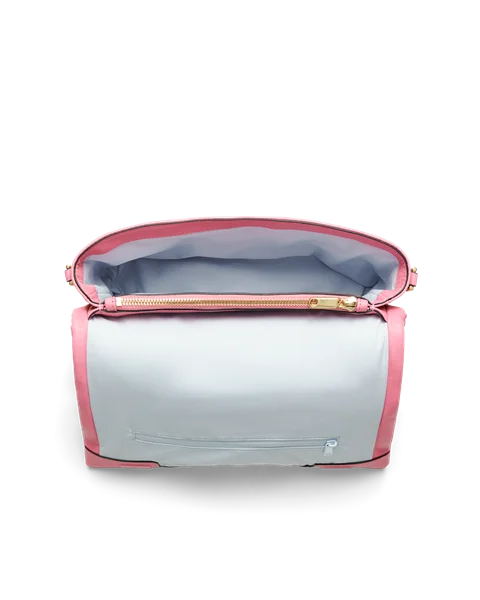 Skórzana torba przez ramię z klapką ECCO® - Różowy - Be
