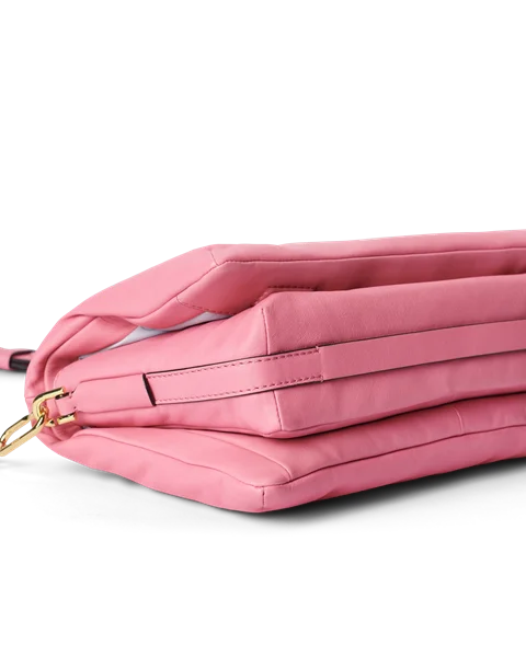 Skórzana torba przez ramię z klapką ECCO® - Różowy - D2