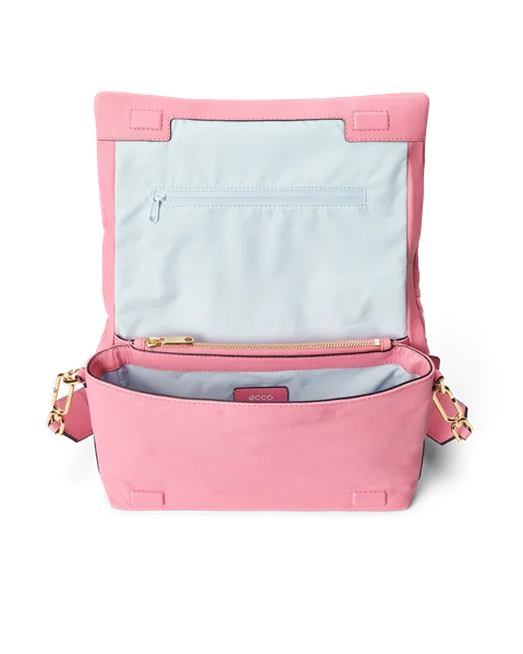 Skórzana torba przez ramię z klapką ECCO® - Różowy - I