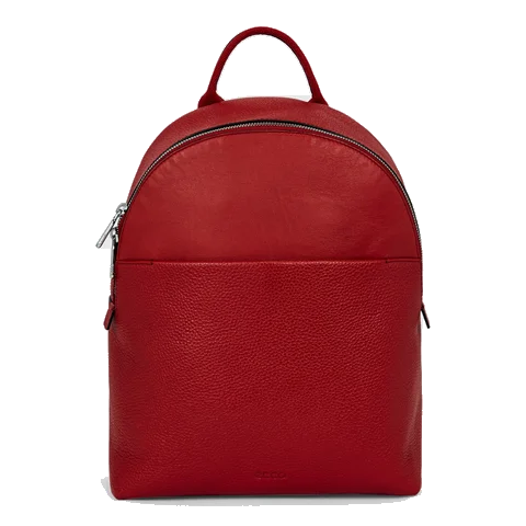 ECCO® Textureblock Leather Small Backpack - Red - Front