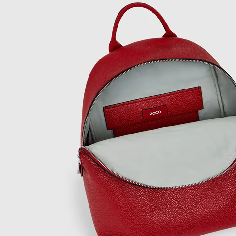 ECCO® Textureblock maža odinė kuprinė - Raudonas - Inside