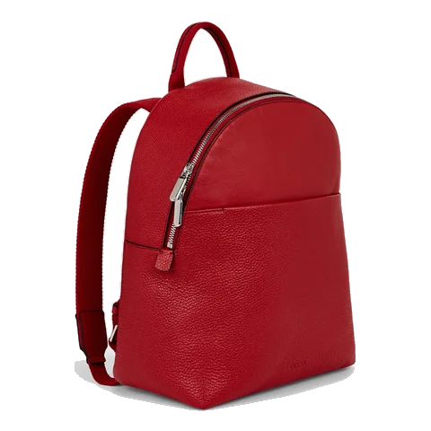 ECCO® Textureblock Leather Small Backpack - Red - Main