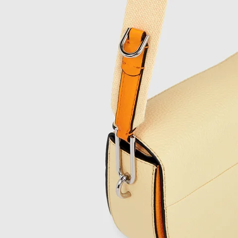 ECCO® Colorblock Leather Saddle Bag - Yellow - Lifestyle