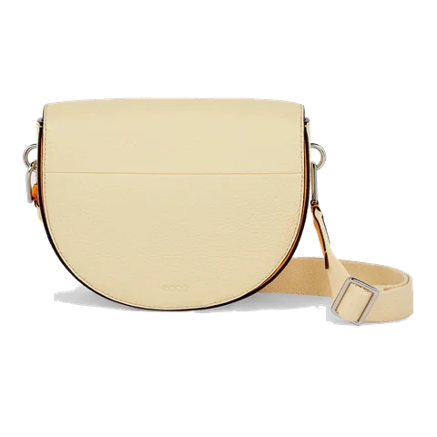 Skórzana torebka saddle bag ECCO® Colorblock - Żółty - Front