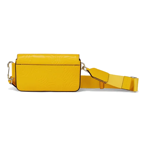 Skórzana torebka przez ramię ECCO® - Żółty - Back