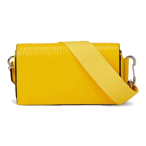 Skórzana torebka przez ramię ECCO® - Żółty - Front