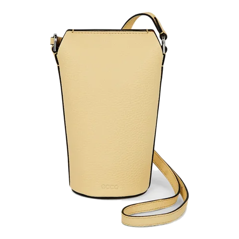 Skórzana torebka przez ramię ECCO® Pot Textureblock - Żółty - Front