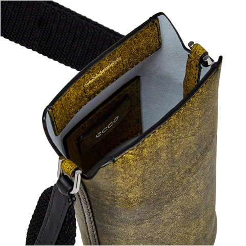 Skórzana torebka przez ramię ECCO® Pot - Żółty - Inside