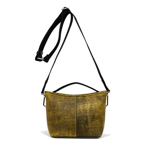 Skórzana torebka przez ramię ECCO® Takeaway - Żółty - Front