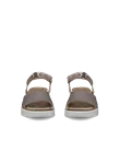 ECCO® Flowt Wedge Cork Damen Korksandale aus Leder mit Keilabsatz - Grau - Front_Pair