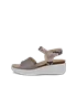 ECCO® Flowt Wedge Cork Damen Korksandale aus Leder mit Keilabsatz - Grau - O