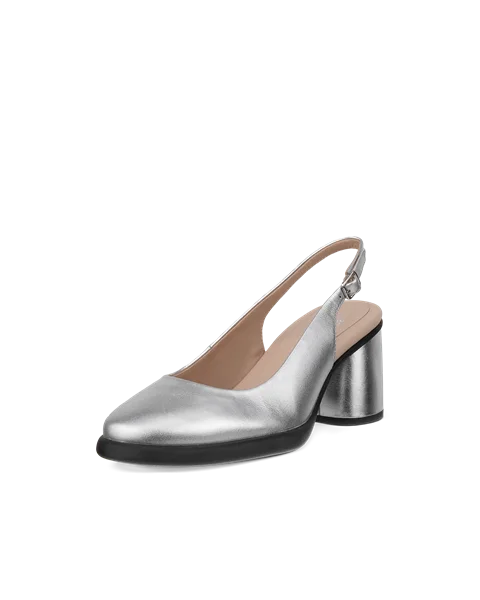 ECCO® Sculpted LX 55 Damen Lederpumps mit Blockabsatz - Silber - M