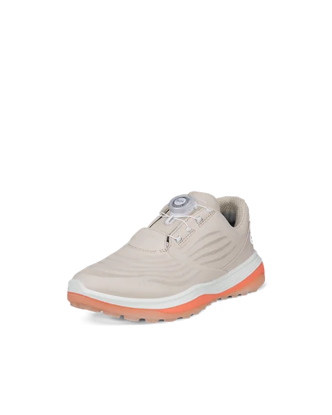 Ladies ECCO® Golf LT1 Leather Waterproof Shoe - Beige - M