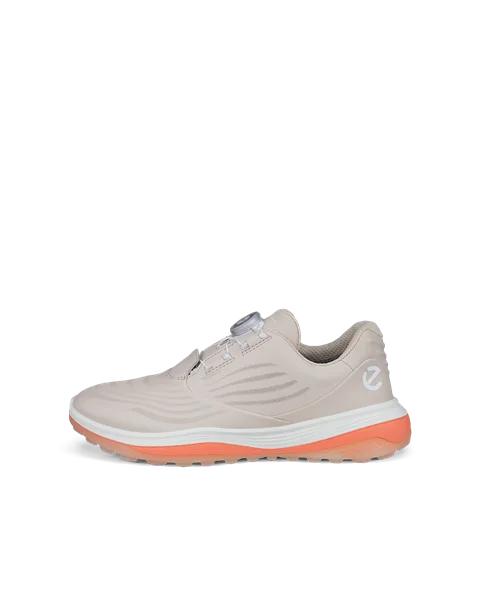 Ladies ECCO® Golf LT1 Leather Waterproof Shoe - Beige - O