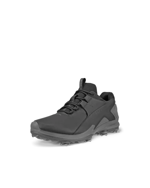 Męskie wodoodporne skórzane buty do golfa z kolcami ECCO® Golf Biom Tour - Czarny - M