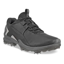 Men's ECCO® Golf Biom Tour Leather Waterproof Cleats - Black - Main