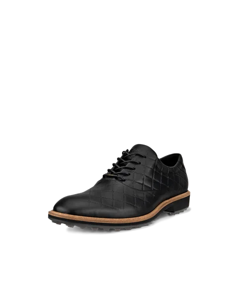 Męskie skórzane buty do golfa ECCO® Golf Classic Hybrid - Czarny - M