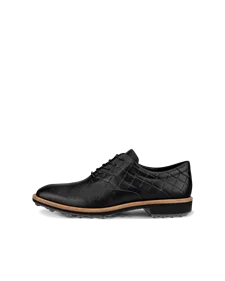 Męskie skórzane buty do golfa ECCO® Golf Classic Hybrid - Czarny - O