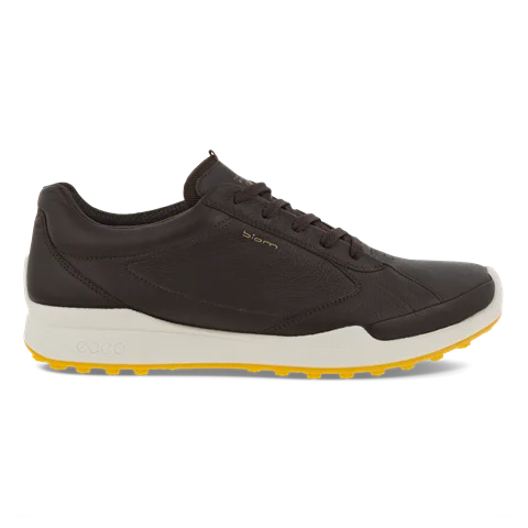 Men's ECCO® Golf Biom Hybrid Leather Shoe - Brown - Outside