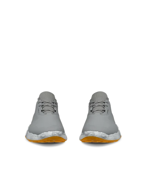 Męskie wodoodporne skórzane buty do golfa ECCO® Golf BIOM H5 - Szary - Front_Pair