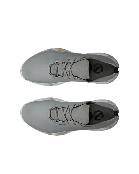 Męskie wodoodporne skórzane buty do golfa ECCO® Golf BIOM H5 - Szary - Top_Left_Pair