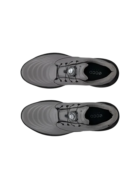 Men's ECCO® Golf LT1 Leather Waterproof Shoe - Grey - Top_Left_Pair